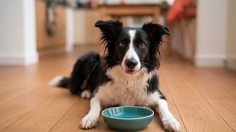 Border Collie waiting for food